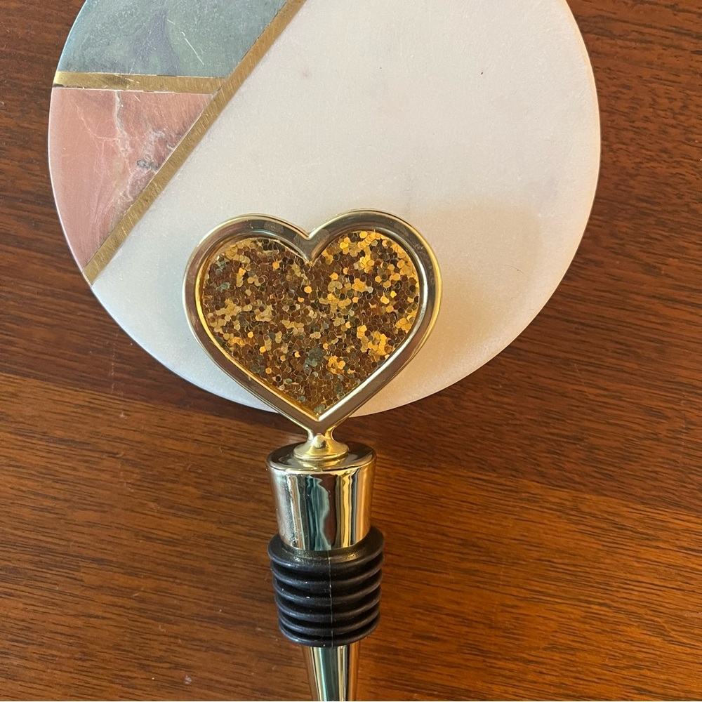 Kate Aspen Gold Heart Wine Stopper